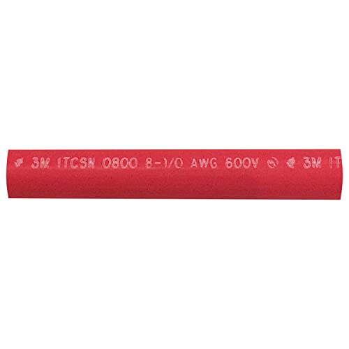 Heavy Dual Wall 3M Adhesive-Lined Heat Shrink Tubing 3:1 Red .80" ID 8-1/0 AWG - 6" Inch 1 Each - Made in USA - size: 8-1/0 AWG, style: Red