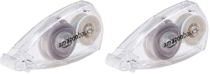 Amazon Basics Double Sided Adhesive Tape with Removable Cap Applicator, 1/4-Inch x 32-Feet, Clear, 2-Pack - size: 1 (Pack of 2)