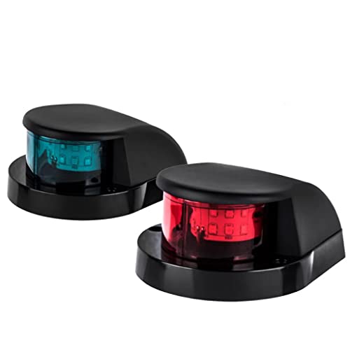 LED Boat Navigations Light Marine Red and Green Bow Light Black New - color: Black New Version
