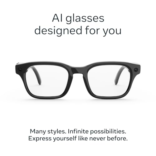 Meta Glasses, Adventurer AI Glasses - color: Classic Black/Clear Lenses, size: Standard