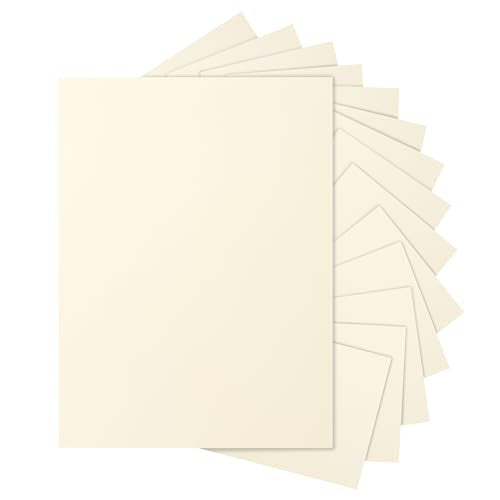 Silunkia 40 Sheets Cream Cardstock 8.5 x 11 Off White Paper 75lb - color: Cream