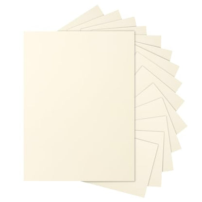Silunkia 40 Sheets Cream Cardstock 8.5 x 11 Off White Paper 75lb - color: Cream