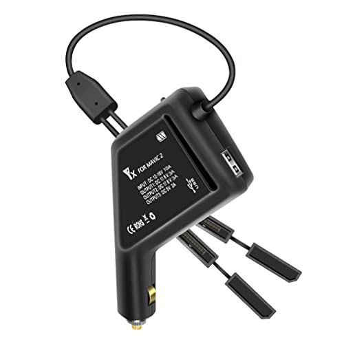 Hanatora Battery Car Charger for DJI Mavic 2 Pro/Zoom Drone,12V Rapid Charging Hub
