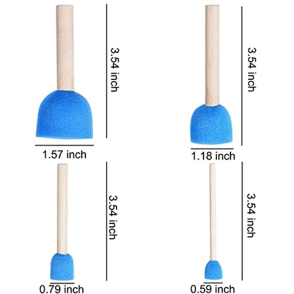 WAFJAMF 60 Pcs Round Sponges Brush Set 4 Sizes DIY Painting Tools Blue - color: Blue