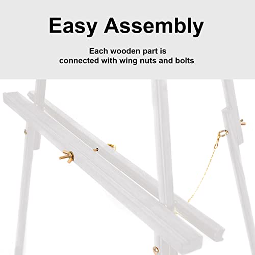 Falling in Art 65" A-Frame Wooden Tripod Easel Stand (White) - color: White-1 Pack