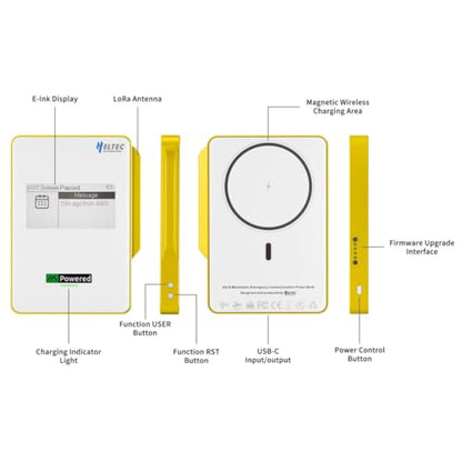 Heltec Meshtastic LoRa Compatible Magnetic 10000mAh Power Bank - color: Grey 10000mAh