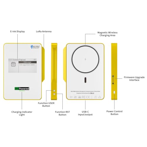 Heltec Meshtastic LoRa Compatible Magnetic 10000mAh Power Bank - color: Yellow 10000mAh