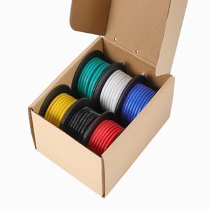 TUOFENG 16AWG Silicone Electrical Wire, 6 Colors 20ft Each Spool - size: 16 AWG Stranded 6 Colors 20 ft