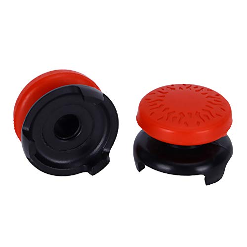 ASHATA 2Pcs Thumbstick for 3D Texture Thumb Grip Stick Joystick Thumbstick for PS 5 Controller Red - color: red