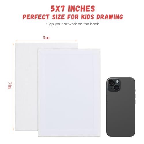 Simetufy 42 Pack 5x7 Inch Small Canvas Boards for Kids Painting - size: 5"x7" - 42pcs