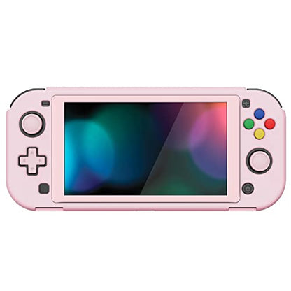PlayVital ZealProtect Protective Case for Nintendo Switch Lite, Ergomomic Grip Hard Cover - Durable Shock-absorbent Anti-Scratch with Screen Protector & Thumb Grip Button Caps, Peach Blossom Pink - color: Peach Blossom Pink