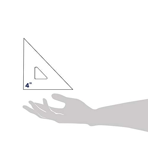 Pacific Arc Drafting Triangle, 4-inch, 45/90 Degrees, Clear Acrylic - color: Clear, size: 4-in, 45/90 degrees