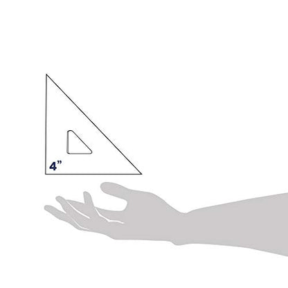Pacific Arc Drafting Triangle, 4-inch, 45/90 Degrees, Clear Acrylic - color: Clear, size: 4-in, 45/90 degrees