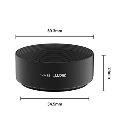 SIOTI 55mm Lens Hood, Oxidation Matte Anti Reflective Treatment, Aluminum Alloy, with 1 * 58mm Lens Cap, Compatible with Sony/Canon/Nikon/Fuji etc >50mm Camera Lens - color: Medium Telephoto-Tubular, size: 55mm