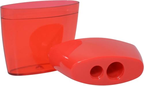 Westcott 55877 2-Hole Manual Pencil Sharpeners for School, Red, 12 Pack