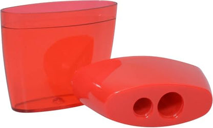 Westcott 55877 2-Hole Manual Pencil Sharpeners for School, Red, 12 Pack