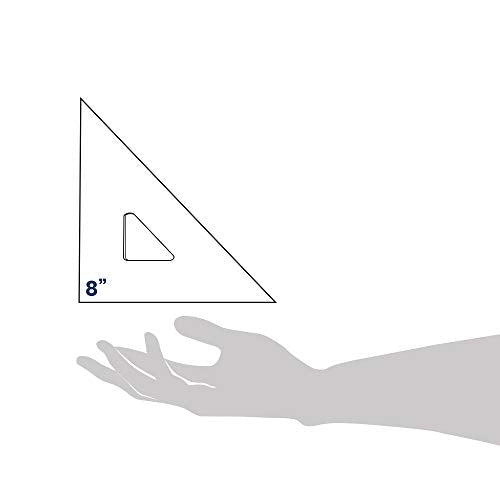 Pacific Arc Drafting Triangle, 8-inch, 45/90 Degrees, Clear Acrylic - color: Clear, size: 8-in, 45/90 degrees