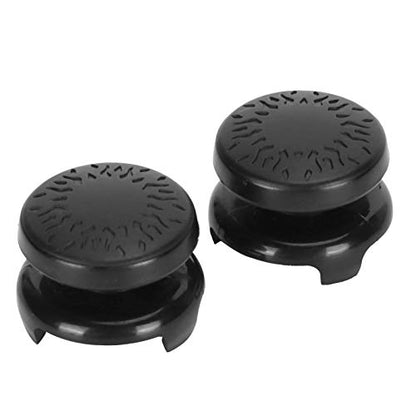 ASHATA 2Pcs Thumbstick Extender for Game Consoles, 3D Texture Thumb Grip Stick Joystick Thumbstick for 5 Controller (Black) - color: black