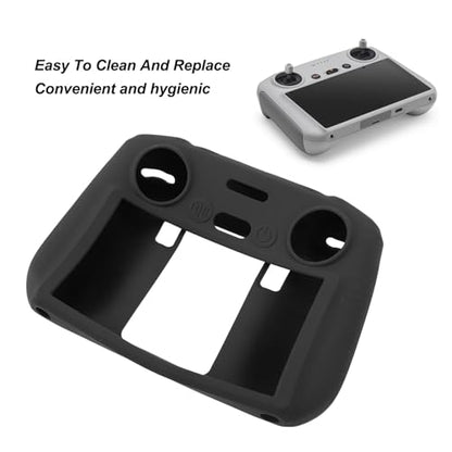 Silicone Protective Cover Case for Mini 4 Pro Air 3 RC 2, Shockproof Protective Case Compatible with Mini 4 Pro Air 3 RC 2 Controller Accessories, Comfortable Grip (Black)