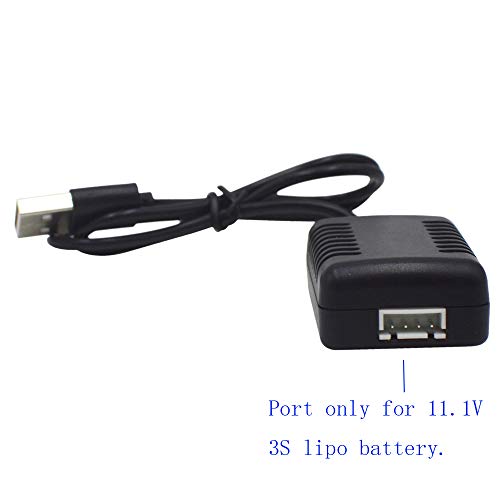 Blomiky 2 Pack 11.1V 2000mA XH-4P Plug USB Charge Cable for 3S Lipo Battery /11.1V 2A USB 2