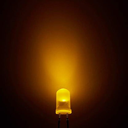 CHANZON 100 pcs 5mm Yellow Diffused LED Diode Lights(DC 2V 20mA) - color: J) Yellow-yellow (100pcs)