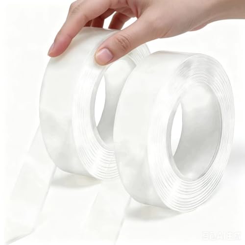 Valley'sYuMiao 2Rolls, Nano Double Sided Mountinging Tape, Adhesive-self Heavy Duty Tape, 2 Sides Sticky Tack Tape for Painted Walls AC Hanging Clear, 0.7in×10fts, 20fts Total Long - size: 2Rolls, 0.7″, 20fts TL