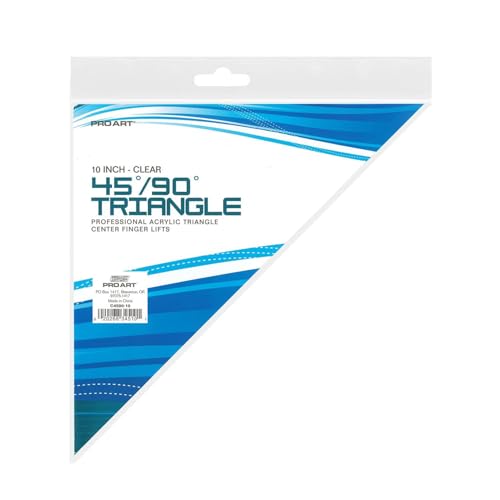 Pro Art Triangle 10" W/Finger Lift 45/90 Clear - color: Clear, size: 10-inch, 45/90 Degrees