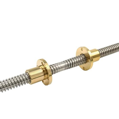 T10 10mm Lead Screw 5.91 inch / 150mm Length, Right and Left Hand Bi Direction Lead Screw with 2Pcs Brass Nuts (Acme Thread, Pitch of Screws: 2mm, Lead: 2mm, Single Start) Used in 3D Printer - size: L: 150mm / 5.91 inch, style: T10 x 2