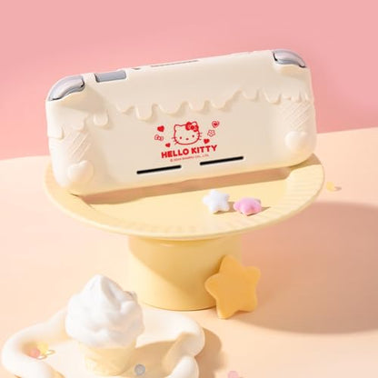 Kuitmor Switch Lite Protective Case,Soft Silicone Protective Shell,Anti-Scratch Protective Cover Case for Switch Lite with 2 Thumb Grip Caps（Beige Hello Kitty） - color: Beige Hello Kitty