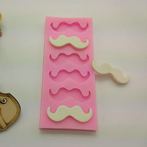 Cute 6 Cavities Funny DIY 3D Mustache Beard Silicone Mold for Fondant Chocolate Candy Gum Paste Cake Decor Baking Desserts Ice Tool