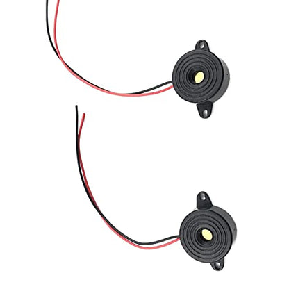 FainWan 2pcs DC 3-24V Active Piezo Buzzer with Lead Wire 2312 High Decibels Continuous Sounder Electronic Buzzer Alarm 23x12mm