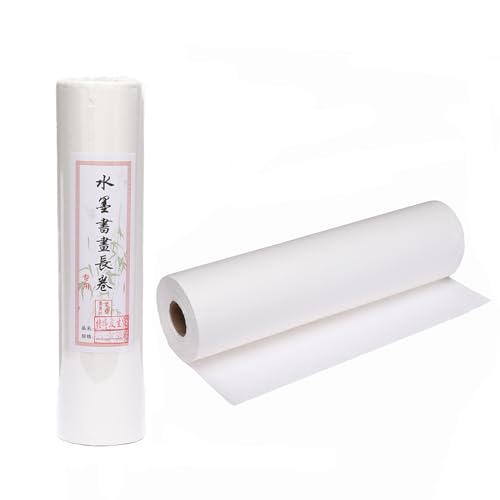 MEGREZ Roll Pack Thicken Chinese Calligraphy Paper - color: White, size: 13.8 in x 164 ft