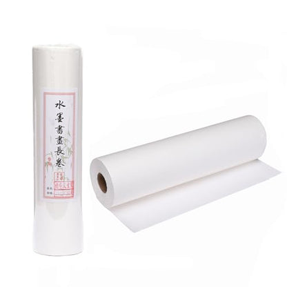 MEGREZ Roll Pack Thicken Chinese Calligraphy Paper - color: White, size: 13.8 in x 65.6 ft