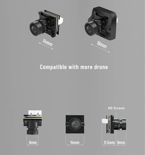 FPV Camera Ratel 2, 1/1.8inch Starlight Sensor Camera 1200TVL with FOV 165°Bigger PAL NTSC Switchable for FPV Racing Drone