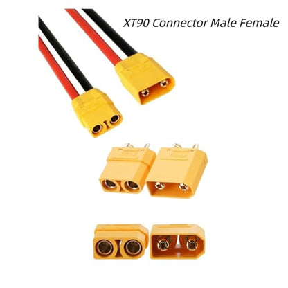 XT90 Connector Set with Solder Point Cover Caps (24pcs) - Upgraded Gold-Plated Copper for RC Vehicles and Electronics