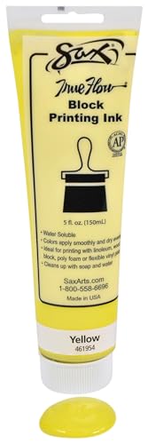 Sax True Flow Water Soluble Block Printing Ink - 5 Ounce Tube - Yellow - size: 5 fl oz