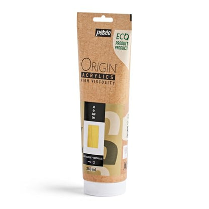 PEBEO Origin 240ml Metallic Acrylic Paint, Gold - color: Gold
