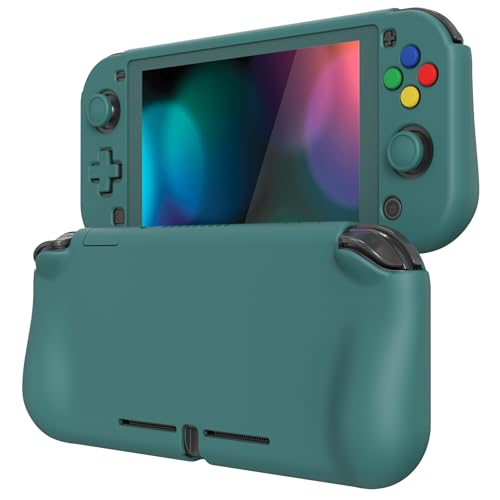 PlayVital ZealProtect Protective Case for Nintendo Switch Lite, Ergonomic Grip Hard Cover - Durable Shock-Absorbent Anti-Scratch with Screen Protector & Thumb Grip Button Caps, Hunter Green - color: Hunter Green
