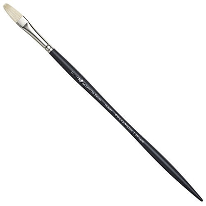 Winsor & Newton Artists' Oil Hog Paint Brush, Long Handle Size 6, Filbert - size: #6, style: Filbert