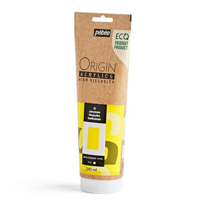 PEBEO Origin 240ml (8.11 oz) Acrylic Paint, Primary Yellow - color: Primary Yellow