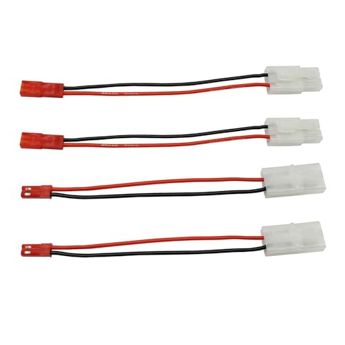 2pairs Compatible with Tamiya to JST Male Female Adapter with 10cm 4in 20awg Wire for RC FPV ESC Speed Controller Lipo Battery Charging - style: Tamiya to JST