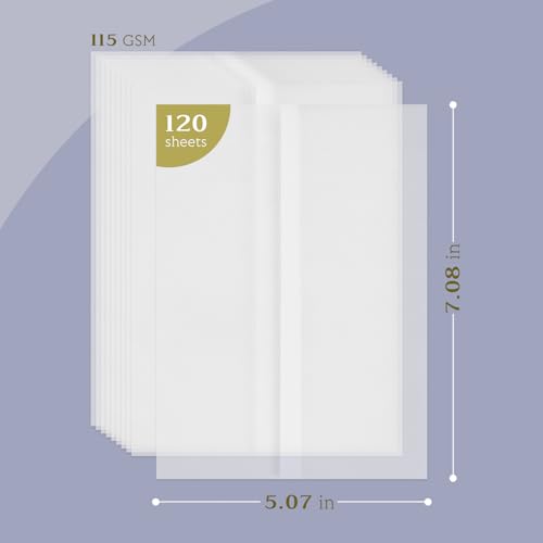 Goefun Vellum Paper 5x7 Pre-Folded, 120 Sheets Vellum Jackets 115GSM - color: white, size: 5x7-120pcs