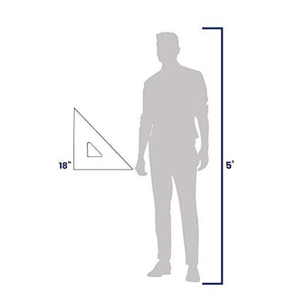 Pacific Arc Drafting Triangle, 18-inch, 45/90 Degrees, Clear Acrylic - color: Clear, size: 18-in, 45/90 degrees