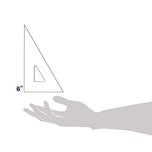 Pacific Arc Drafting Triangle, 6-inch, 30/60/90 Degrees, Clear Acrylic - color: Clear, size: 6-in, 30/60/90 degrees