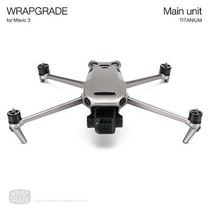 WRAPGRADE Full Skin Stickers for DJI Mavic 3 / Mavic 3 Classic (Titanium) - color: Coloration-x