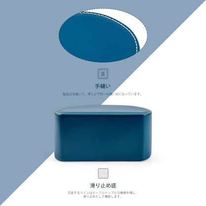 BONNY DODO Remote Control Holders Organizer Box with 5 Compartment PU Leather Multi-functional Office Desk Storage Caddy Store (Pacock blue) - color: Pacock blue