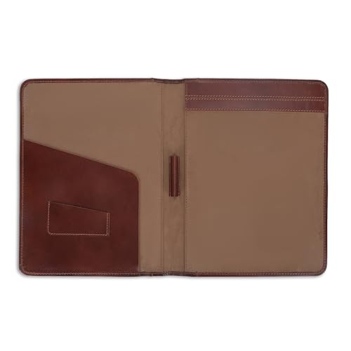 Heavy Duty Buffalo Leather Legal Pad Portfolio with Binder, Wine - color: Wine