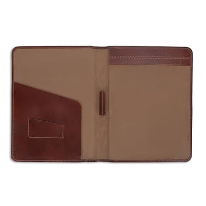 Heavy Duty Buffalo Leather Legal Pad Portfolio with Binder, Wine - color: Wine