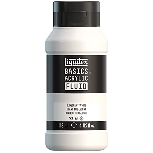 Liquitex BASICS Acrylic Fluid Paint, 4-oz Bottle, Iridescent White - color: Iridescent White, style: 118ml (4-oz)