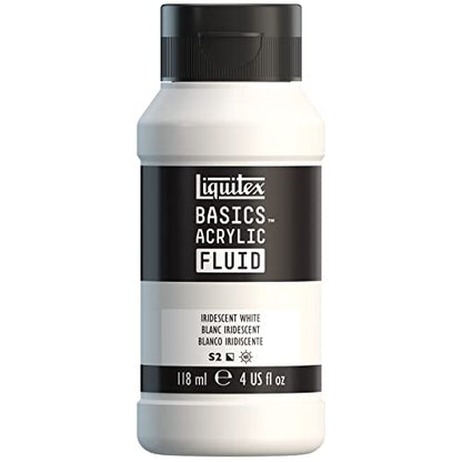 Liquitex BASICS Acrylic Fluid Paint, 4-oz Bottle, Iridescent White - color: Iridescent White, style: 118ml (4-oz)